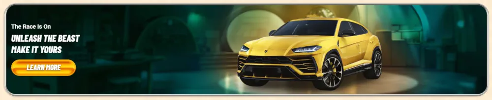 Vegasino "Uvolněte bestii" luxusní SUV propagační banner